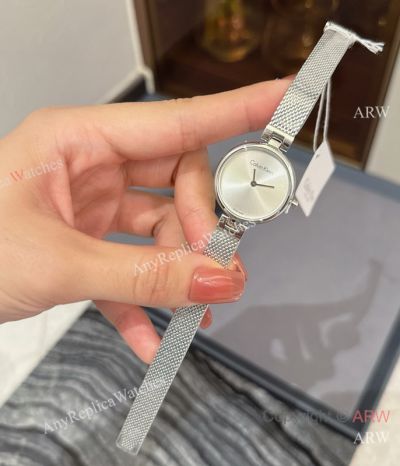 High Quality Replica CALVIN KLEIN Different Colors 316L Stainless Steel Mesh Strap Different Colors Face Dial Stainless Steel Case Watch 28mm